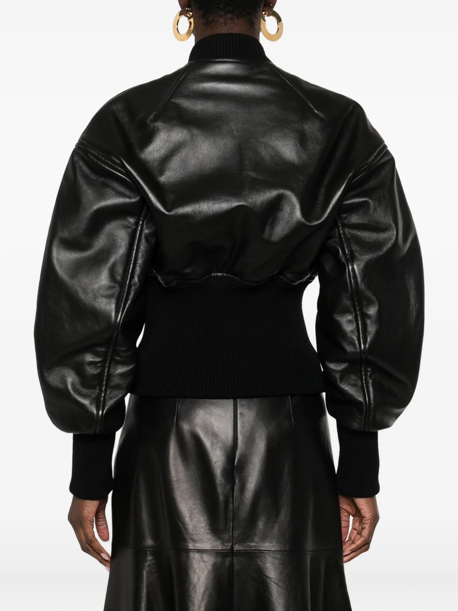 Alaïa Alaïa Rib-knit Leather Jacket, view 2