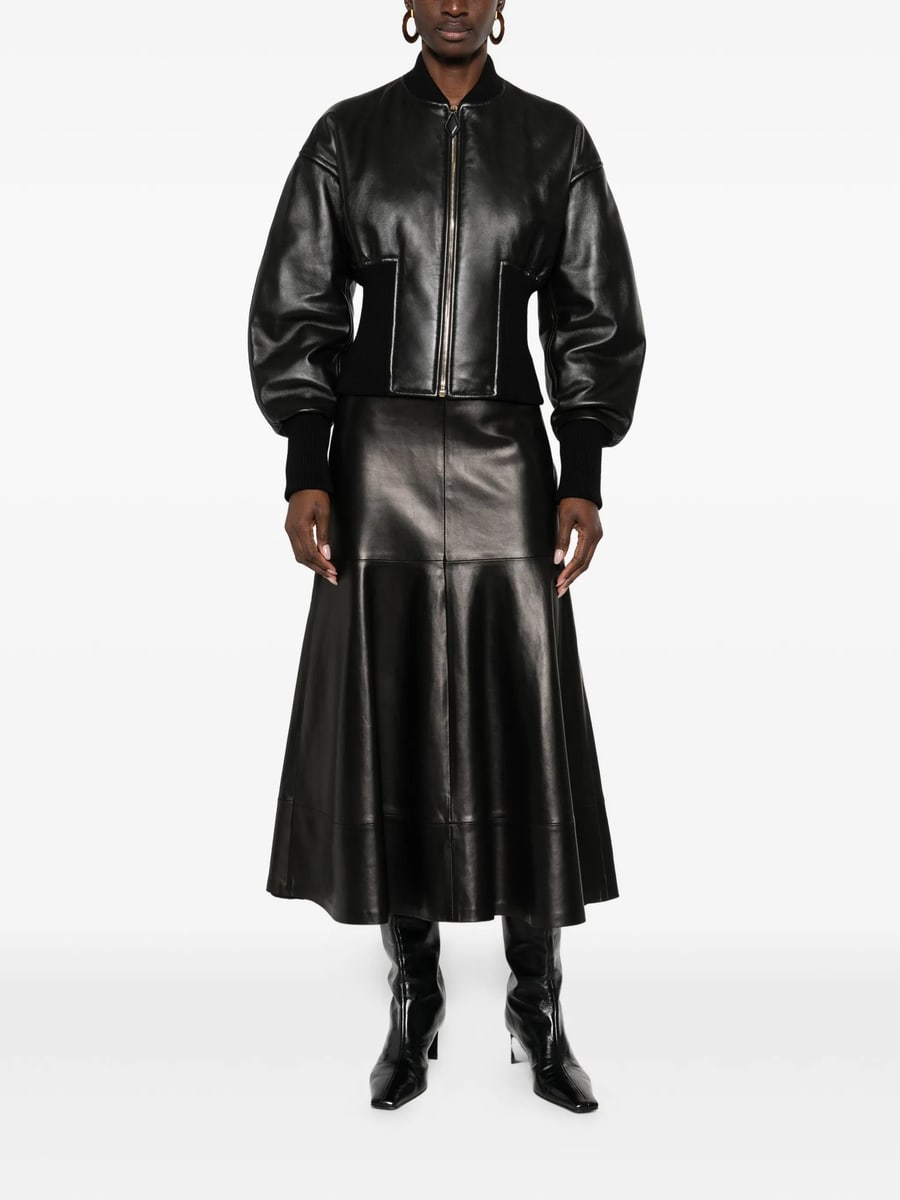 Alaïa Alaïa Rib-knit Leather Jacket, view 4