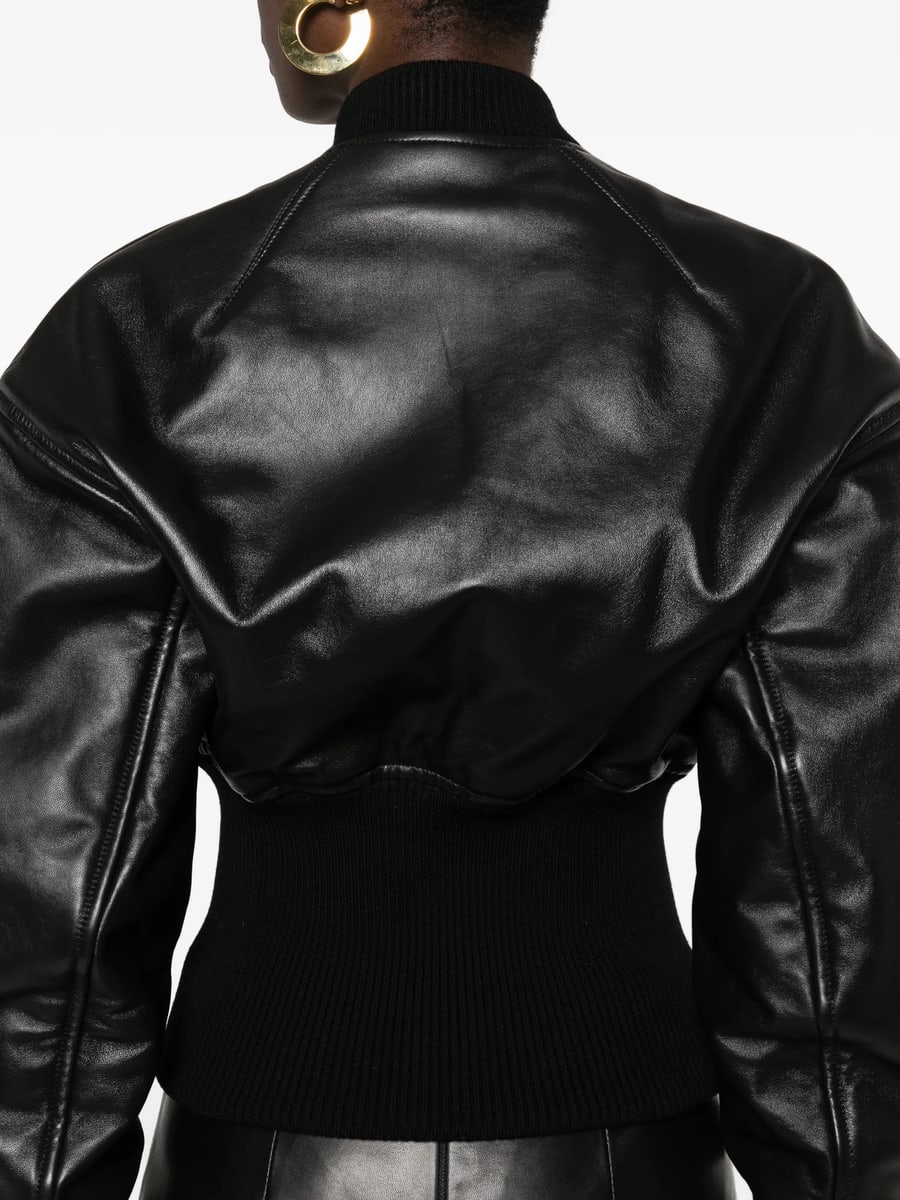 Alaïa Alaïa Rib-knit Leather Jacket, view 5