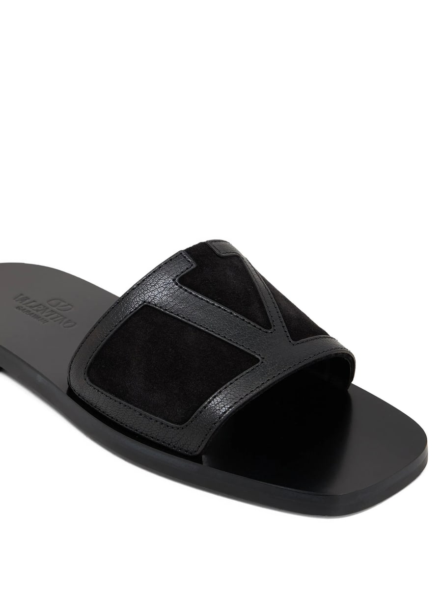 Valentino Garavani Valentino Garavani Viva Superstar Leather Flat Sandals, view 2