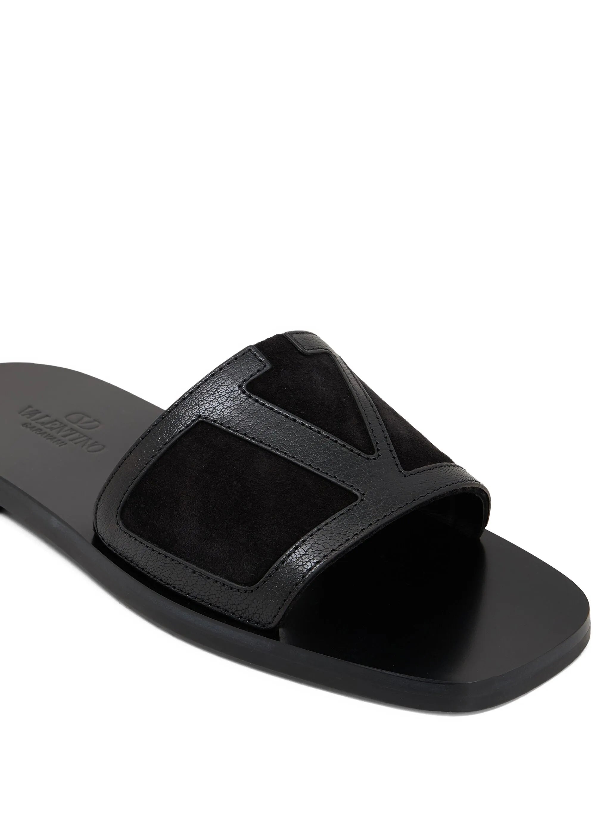 Valentino Garavani Valentino Garavani Viva Superstar Leather Flat Sandals, view 2