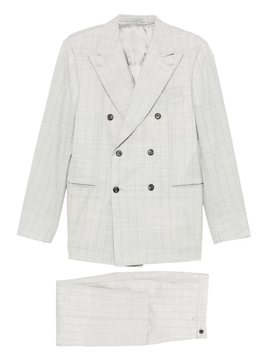 Caruso Caruso Norma Double-breasted Check-pattern Suit