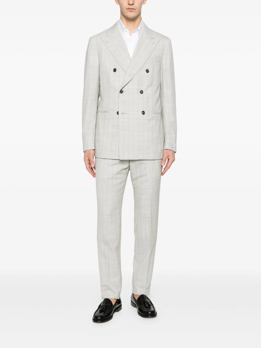 Caruso Caruso Norma Double-breasted Check-pattern Suit, view 3