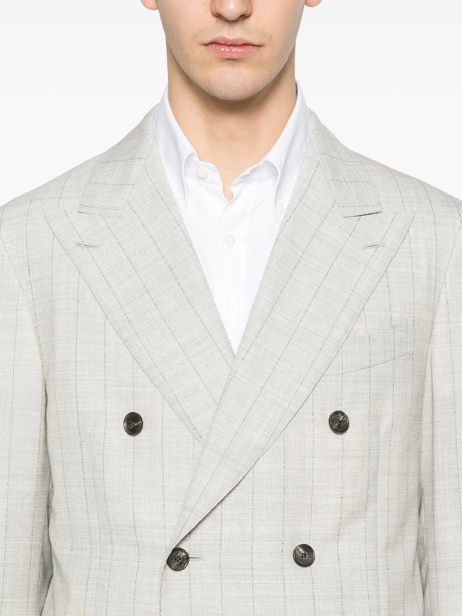 Caruso Caruso Norma Double-breasted Check-pattern Suit, view 4