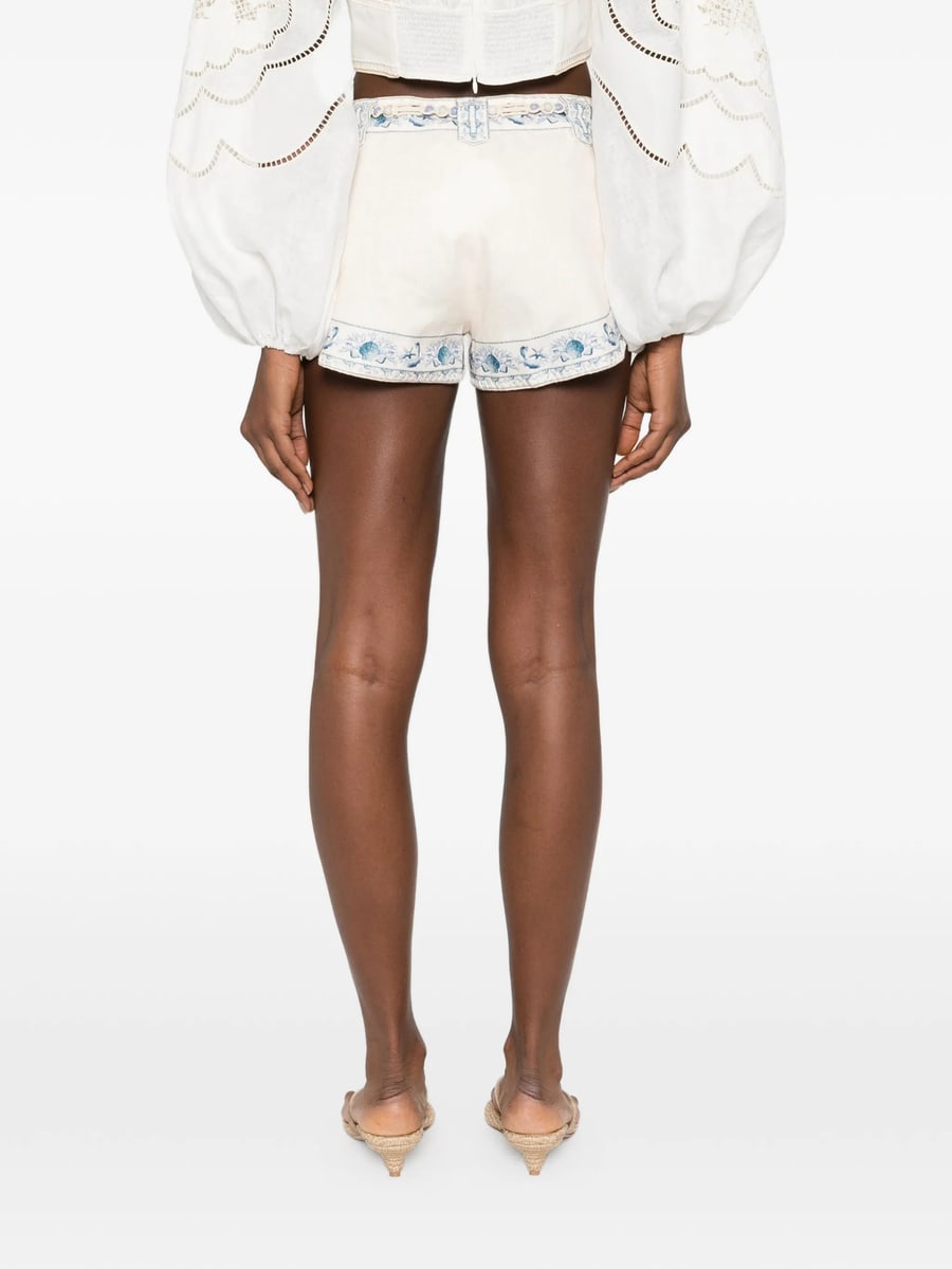 Zimmermann Zimmermann Drawstring Embroidered Shorts, view 4