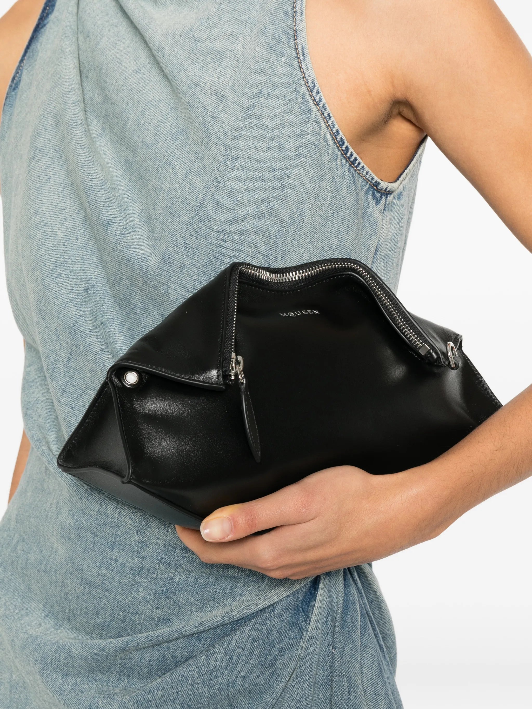 Alexander McQueen Alexander Mcqueen Manta  Zip Clutch Bag, view 2