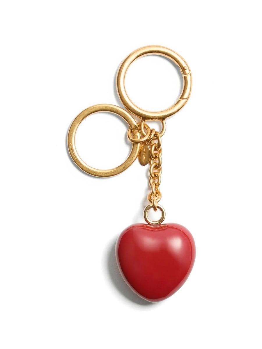 Valentino Garavani Valentino Garavani Coeur Royal Bag Charm With Key Ring In Metal And Enamel, view 3
