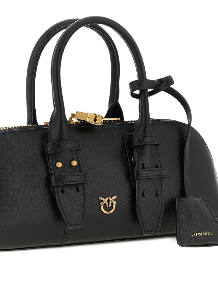Pinko Pinko Small Escape Leather Shoulder Bag, view 4
