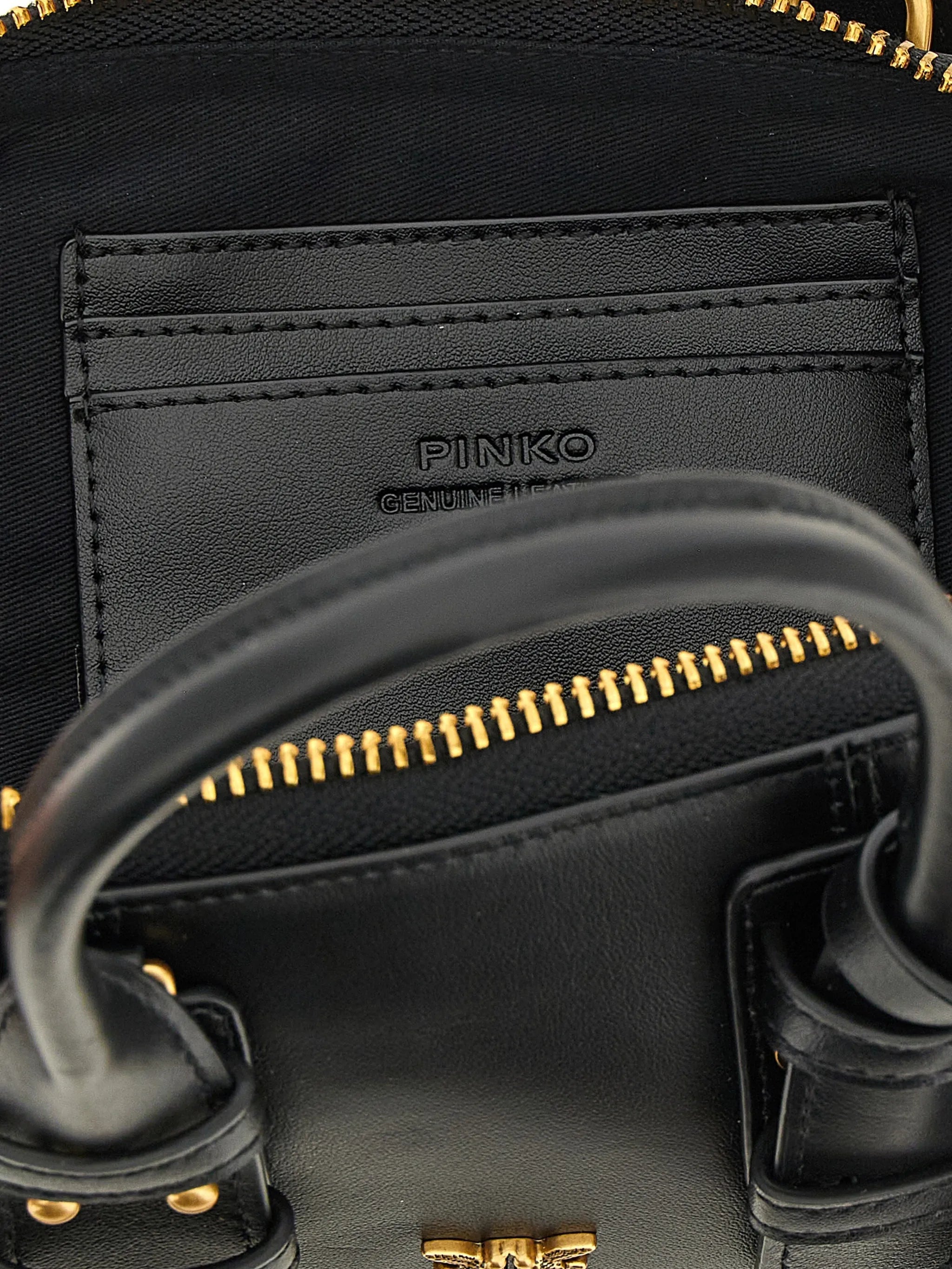 Pinko Pinko Small Escape Leather Shoulder Bag, view 2