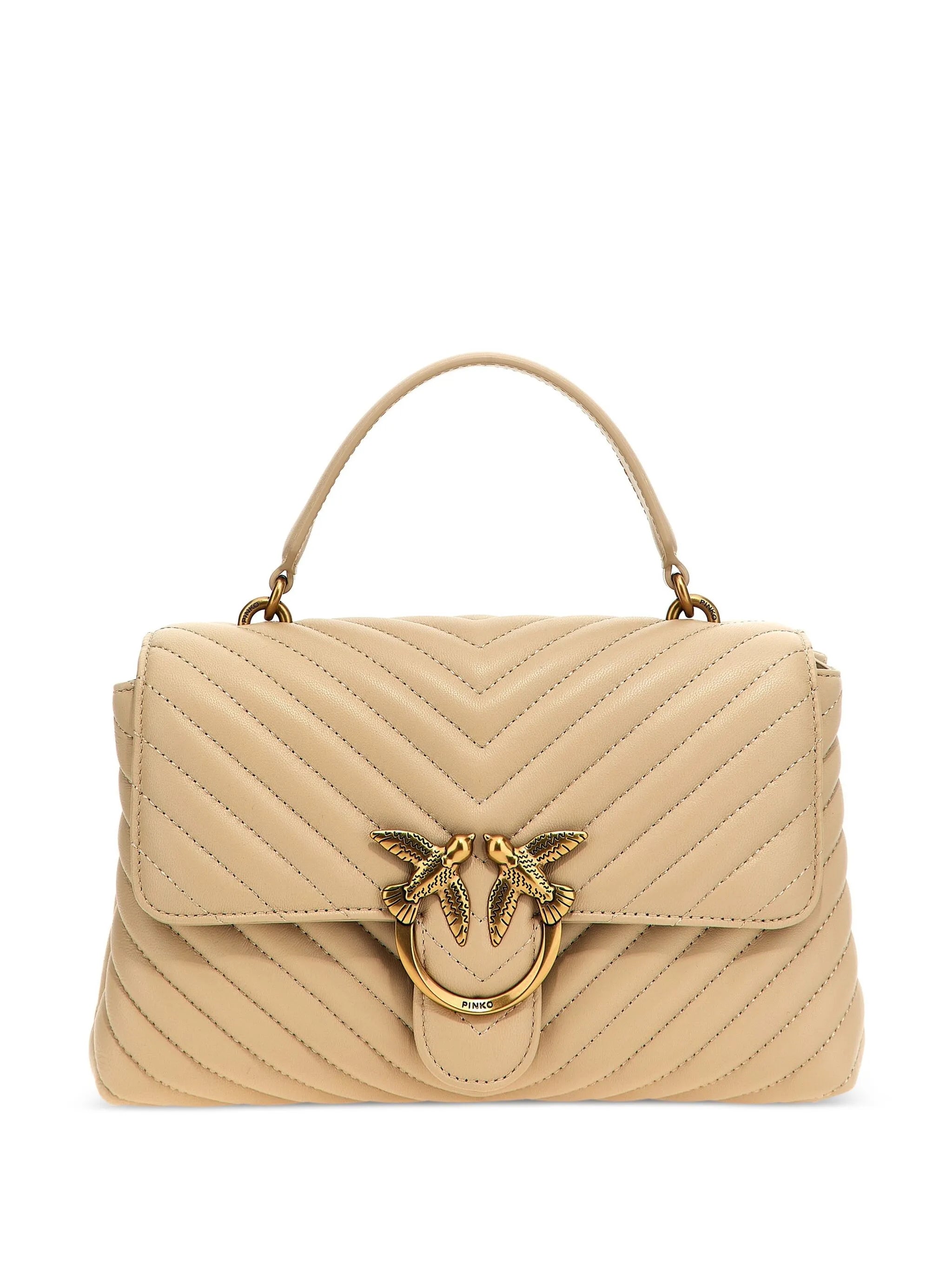 Pinko Pinko Lady Love Bag Puff Medium Handbag In Chevron Nappa Leather