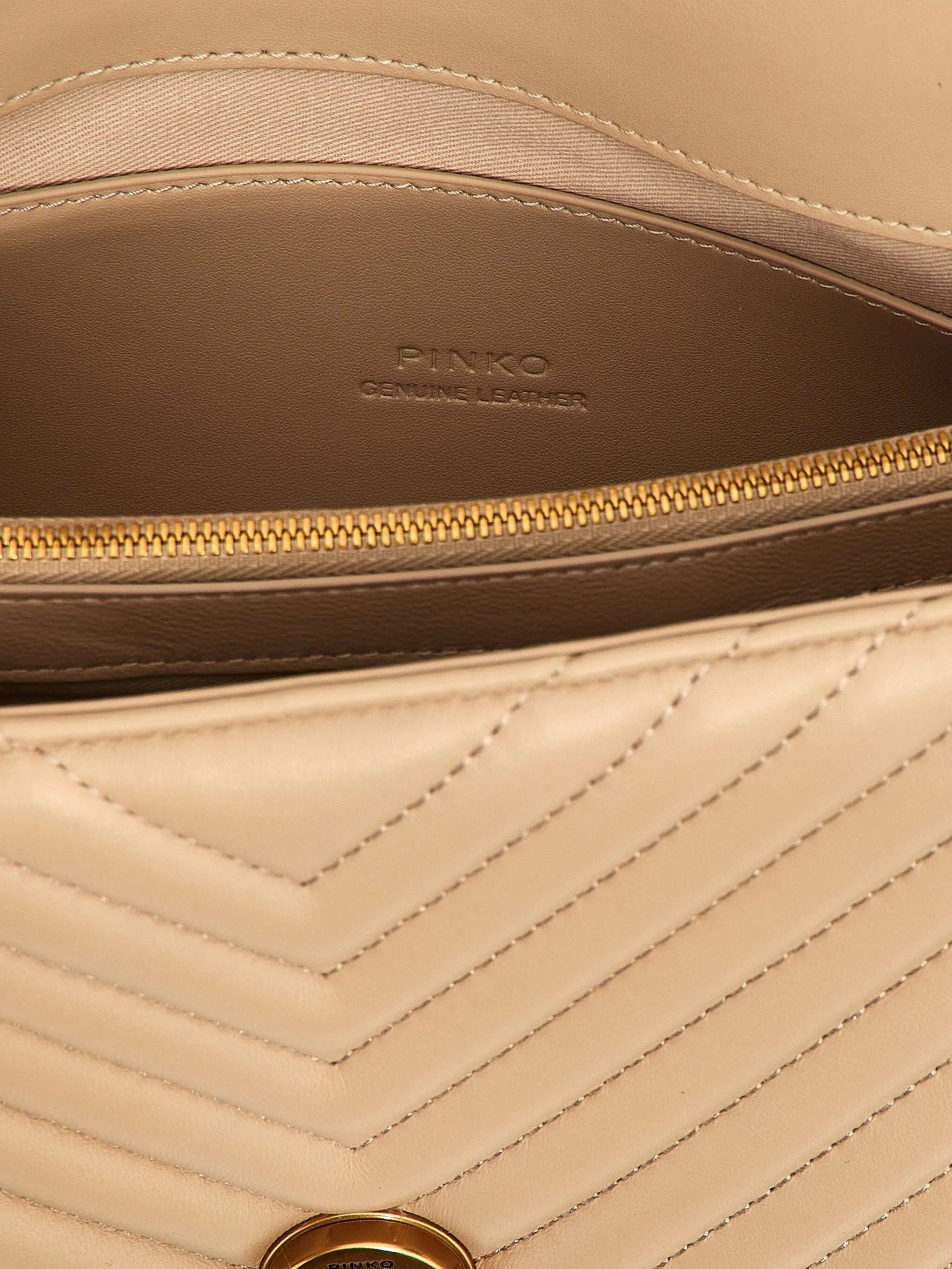 Pinko Pinko Lady Love Bag Puff Medium Handbag In Chevron Nappa Leather, view 2