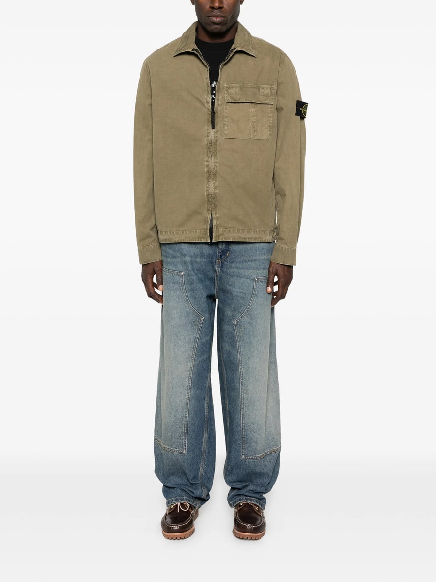Stone Island Stone Island Chest-pocket Zip-up Shirt Jacket, view 2