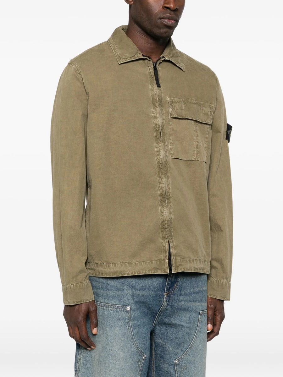 Stone Island Stone Island Chest-pocket Zip-up Shirt Jacket, view 3