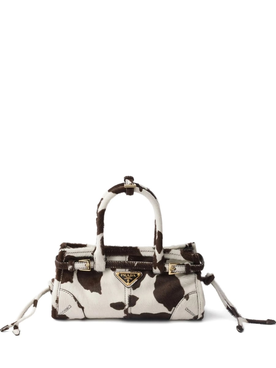 Prada Prada Bonnie Mini Printed Leather Handbag