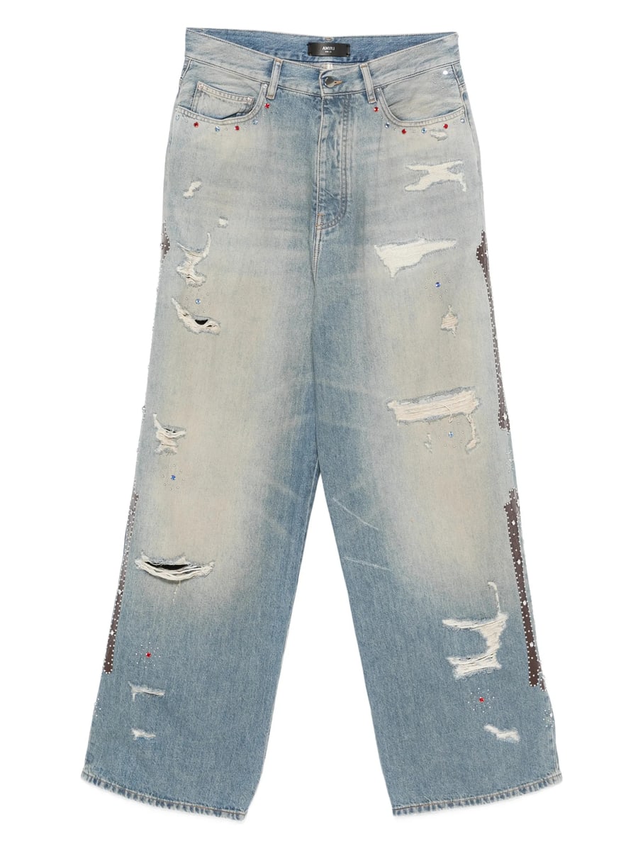 Amiri Amiri Bones Studded Baggy Jeans