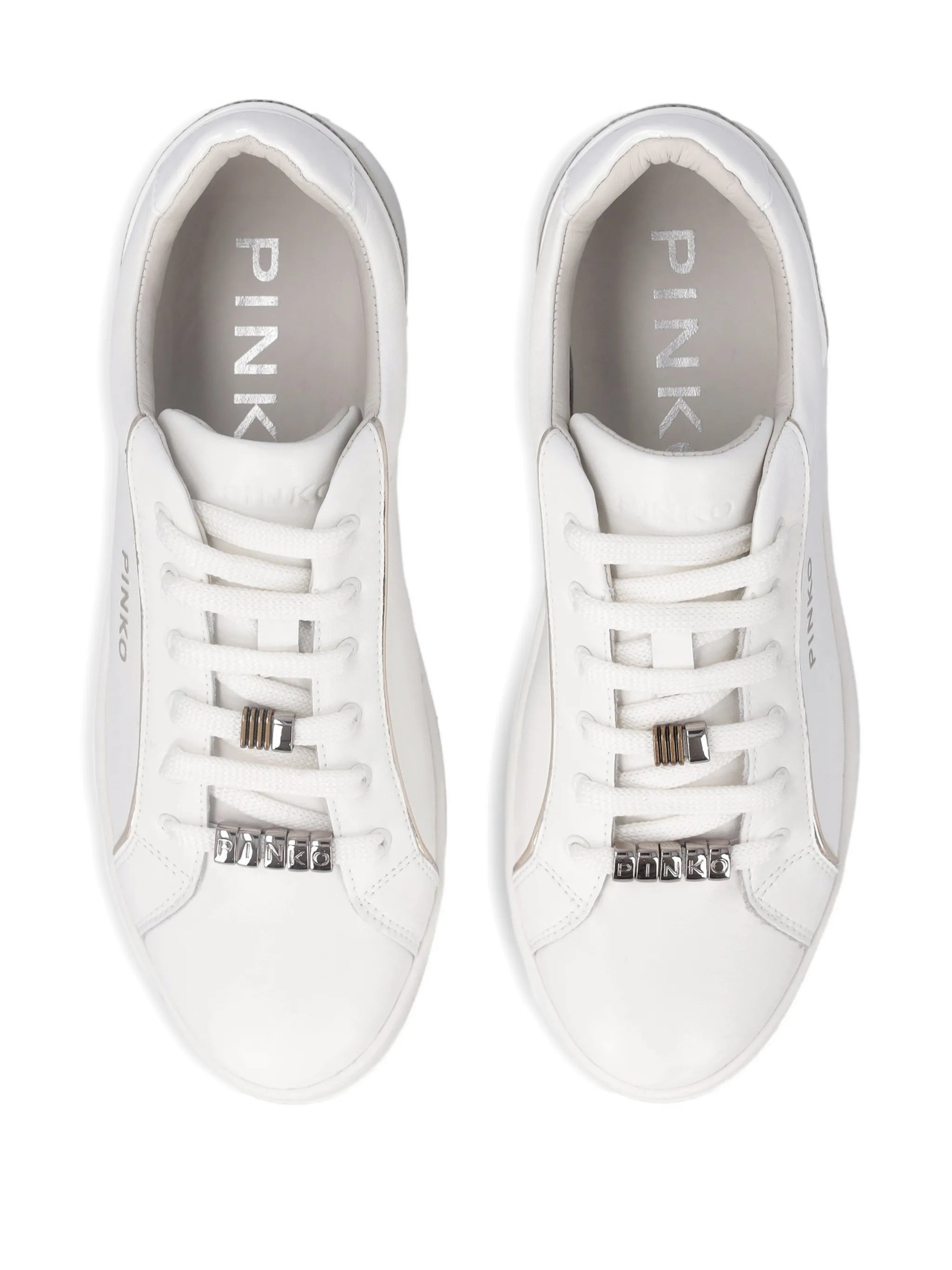 Pinko Pinko Leather Sneakers With Logo, view 2
