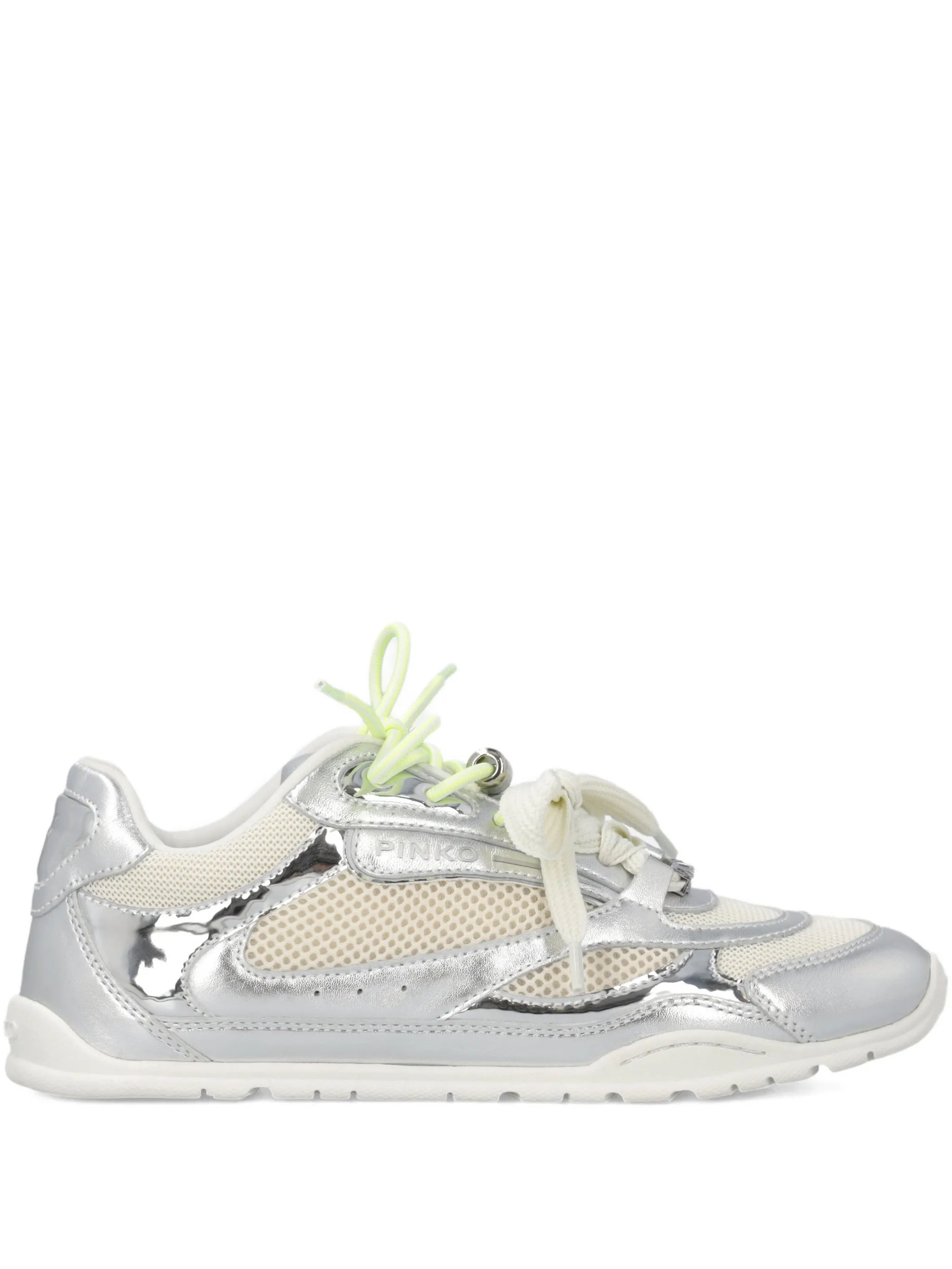 Pinko Pinko Laminated Sneakers With Double Laces And Jewel Details