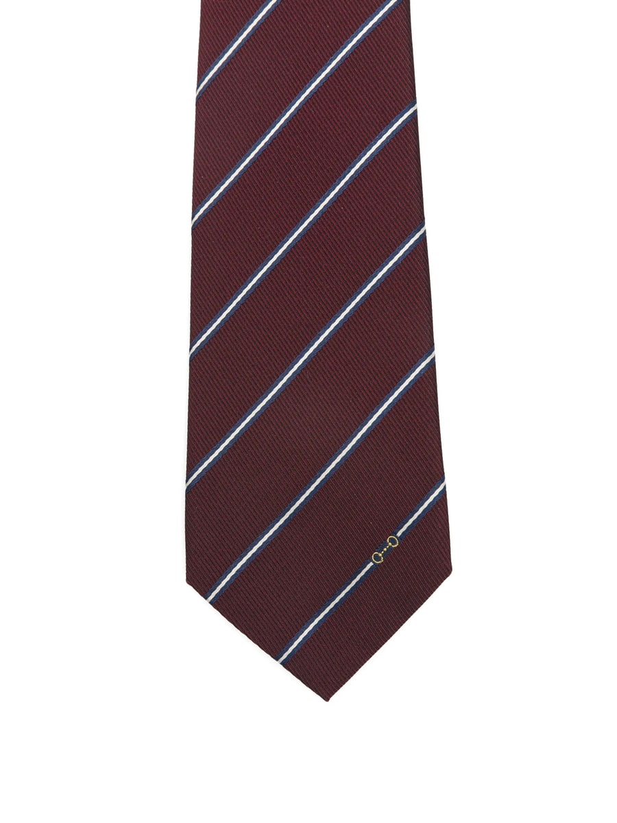 Gucci Gucci Striped Emblem Tie, view 2