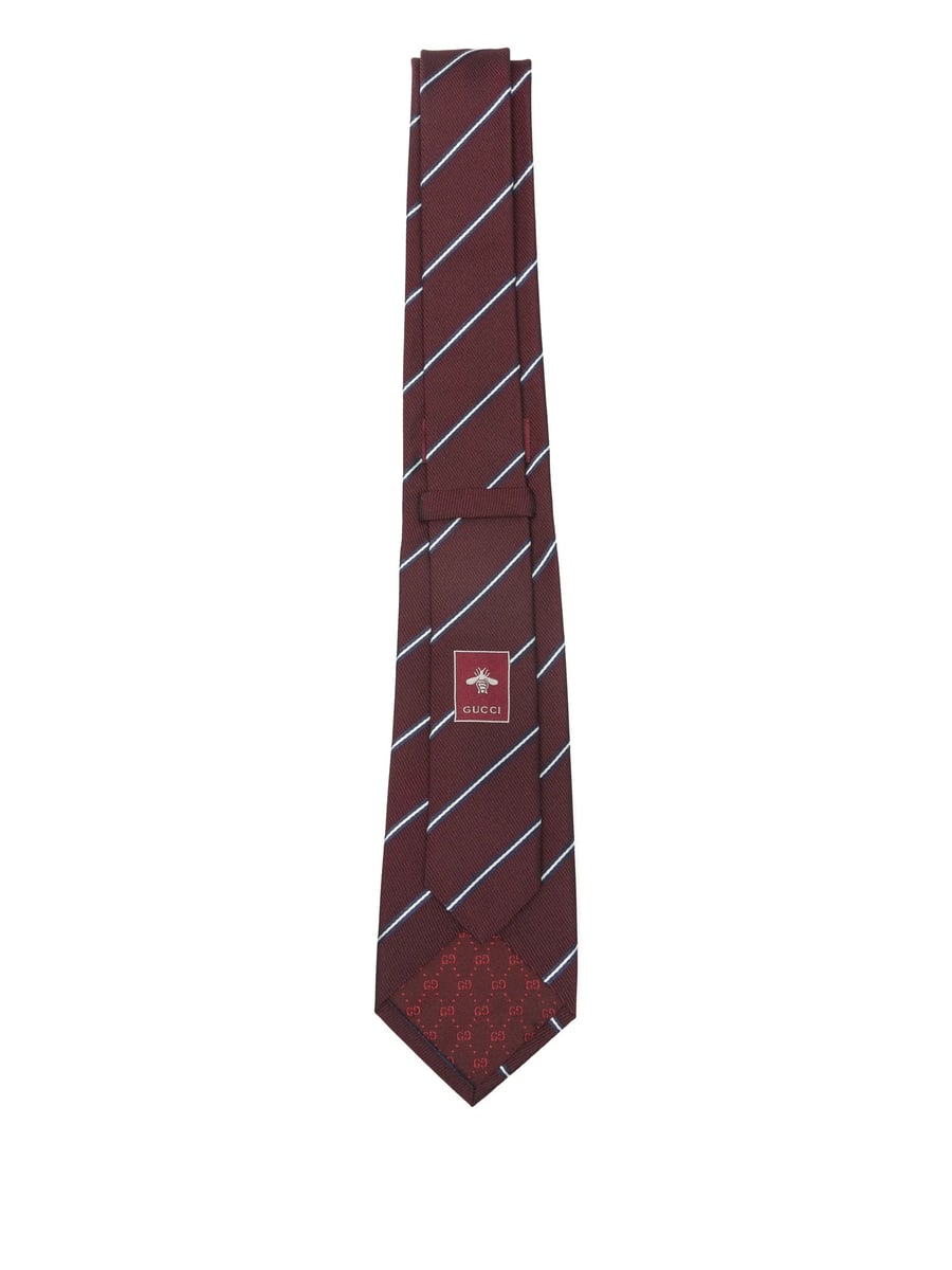 Gucci Gucci Striped Emblem Tie, view 3
