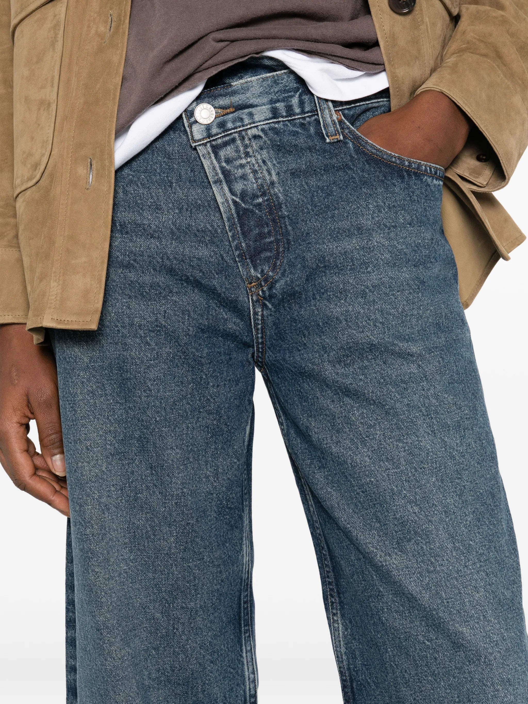 Agolde Agolde Asymmetric-waistband Wide-leg Jeans, view 2