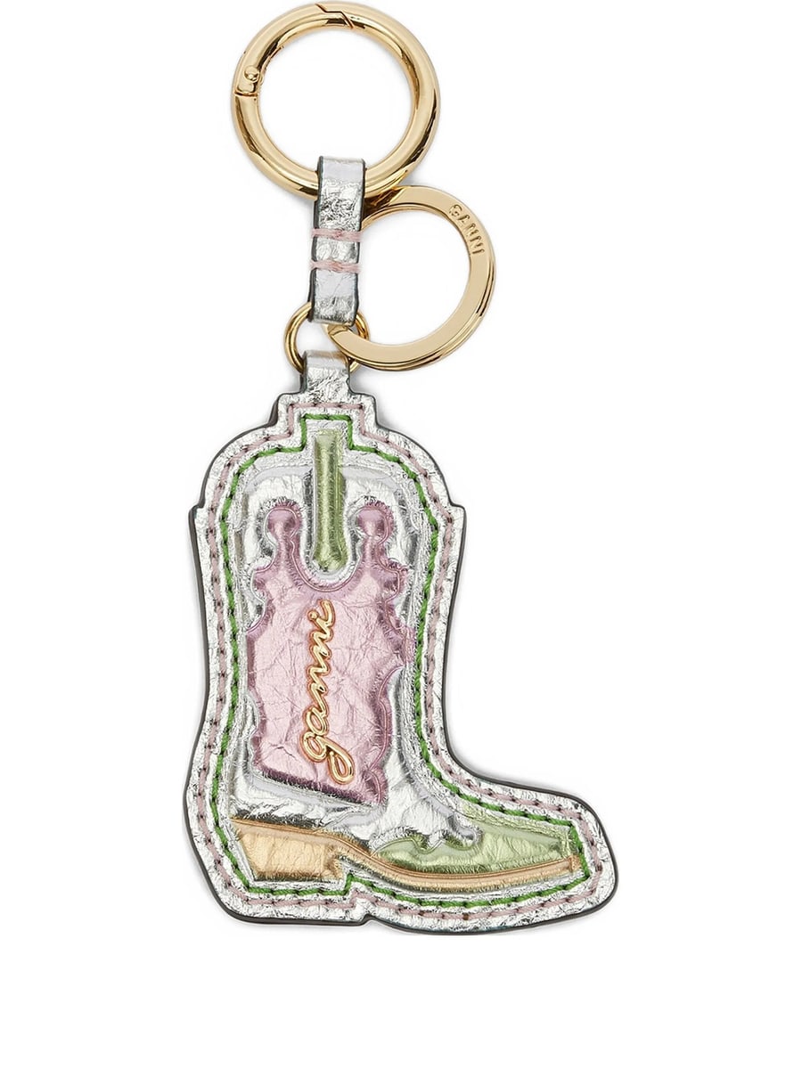 Ganni Ganni Western Boot Keyring In Metallic