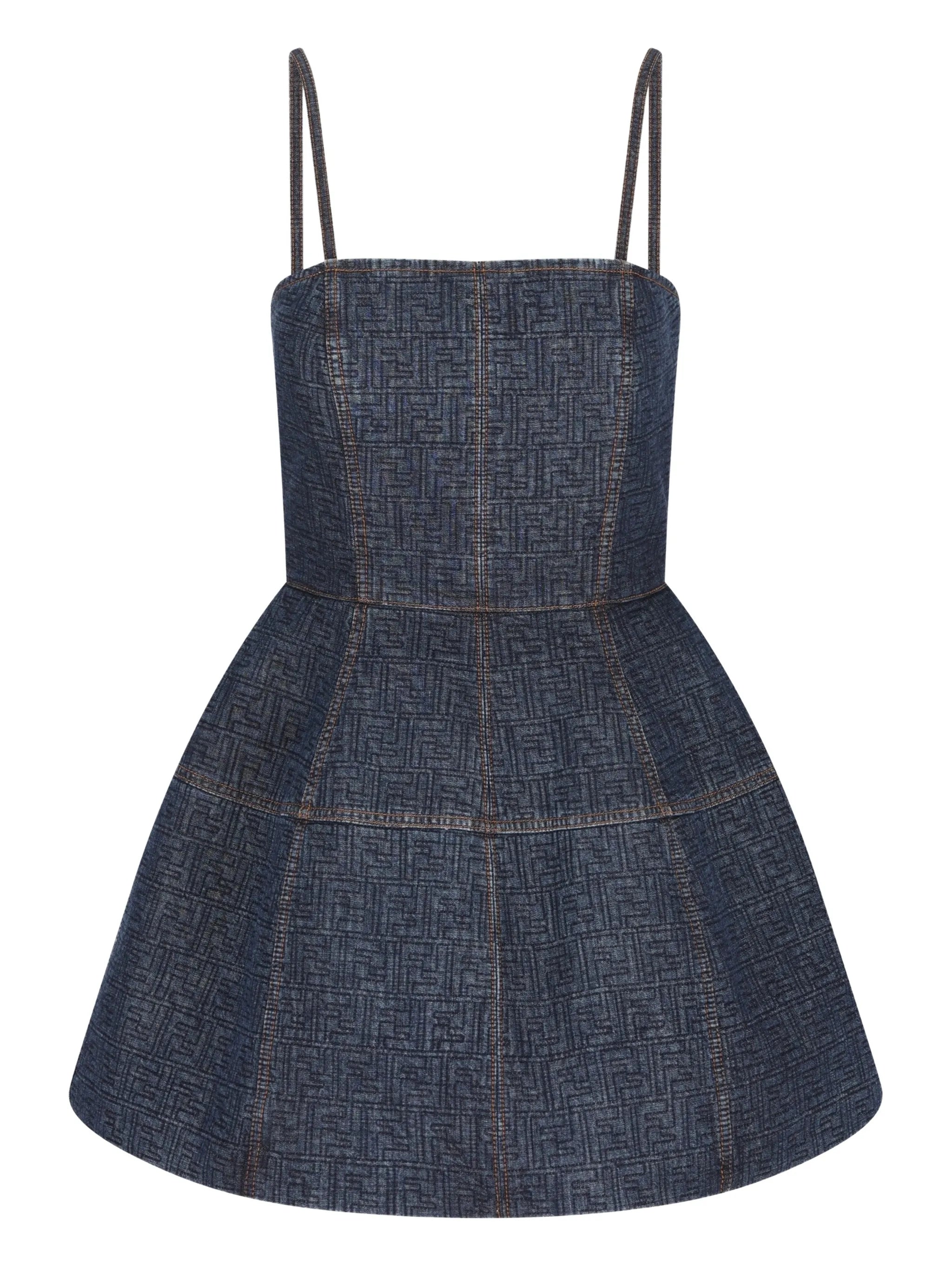 Fendi Fendi FF-motif Denim Mini Dress