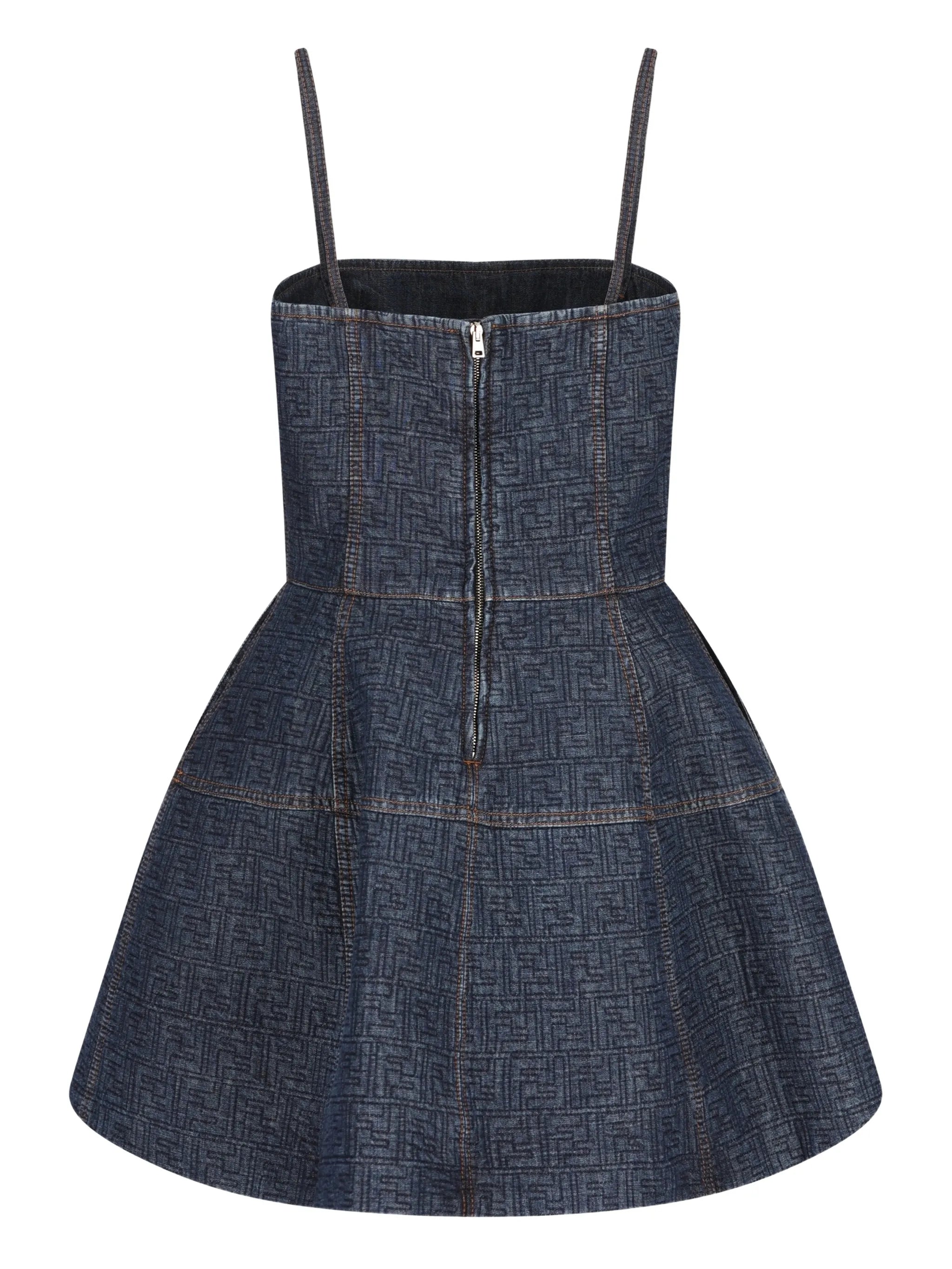 Fendi Fendi FF-motif Denim Mini Dress, view 2