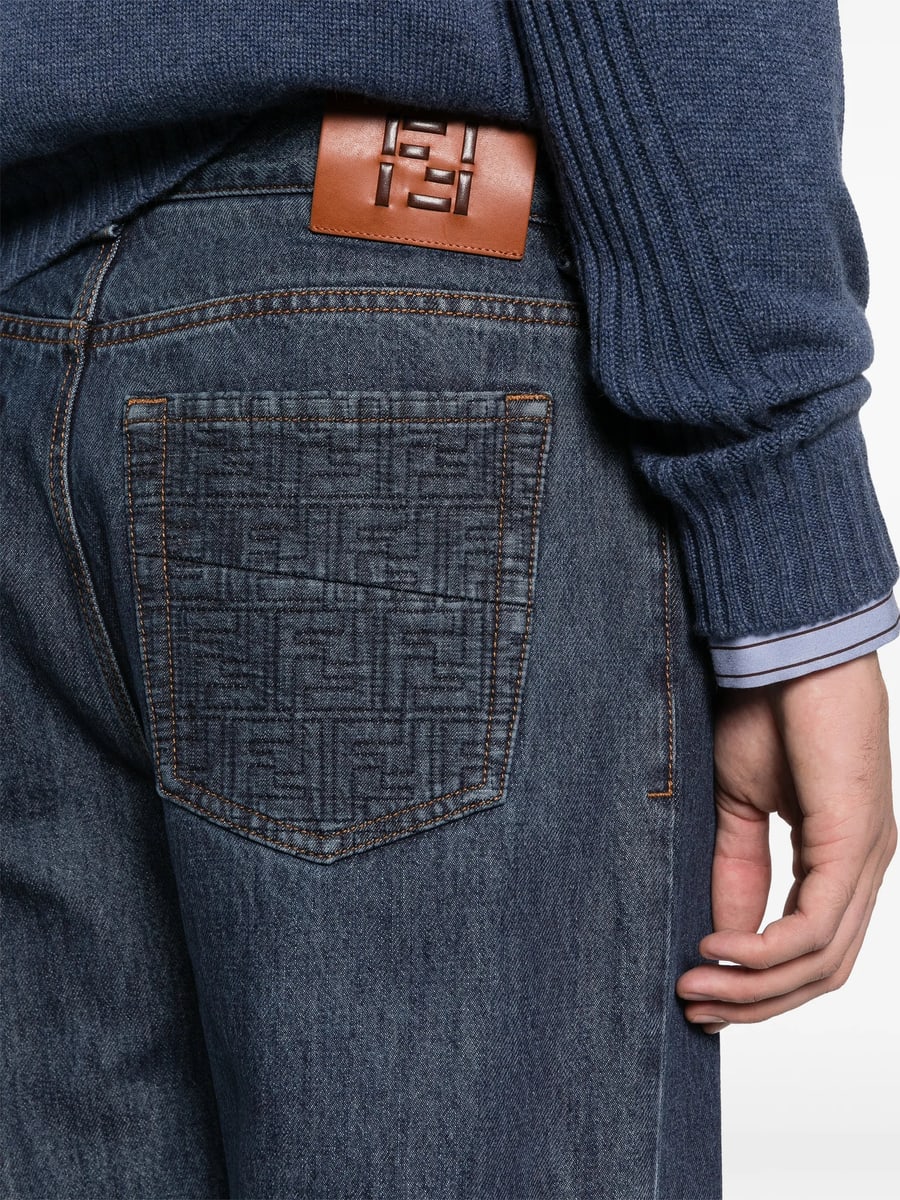 Fendi Fendi Padded Straight Bootcut Jeans, view 5