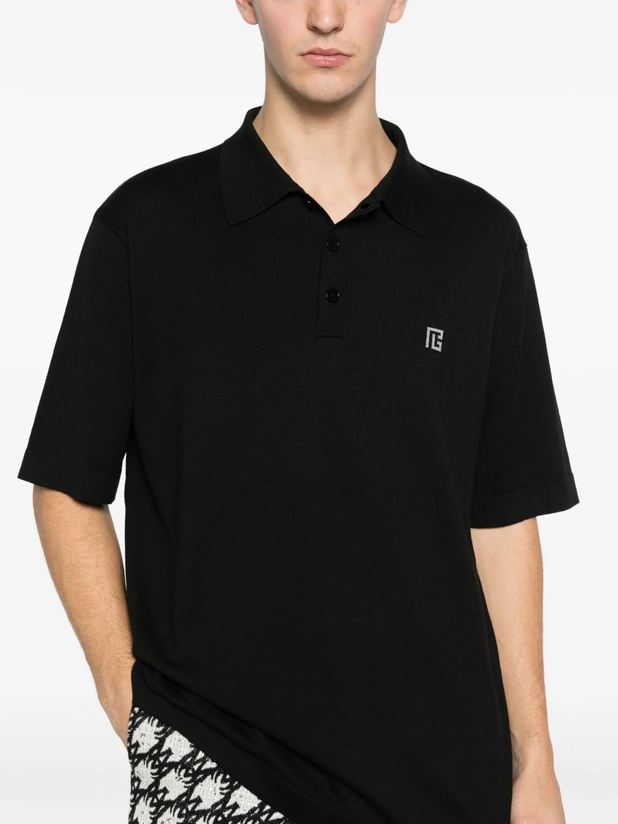 Balmain Balmain Embroidered Cotton Polo, view 3