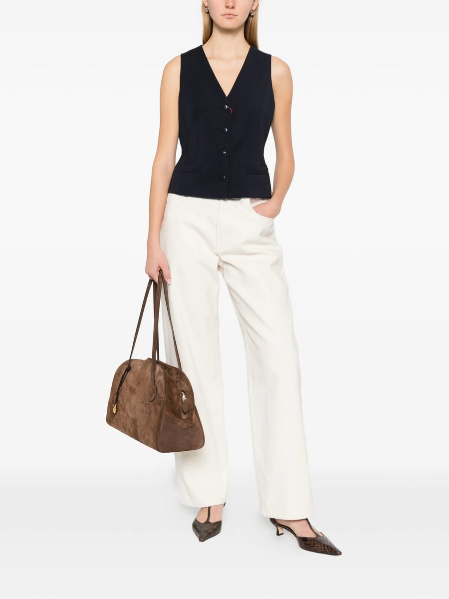 Max Mara Studio Max Mara Studio Buttoned V-neck Gilet, view 3