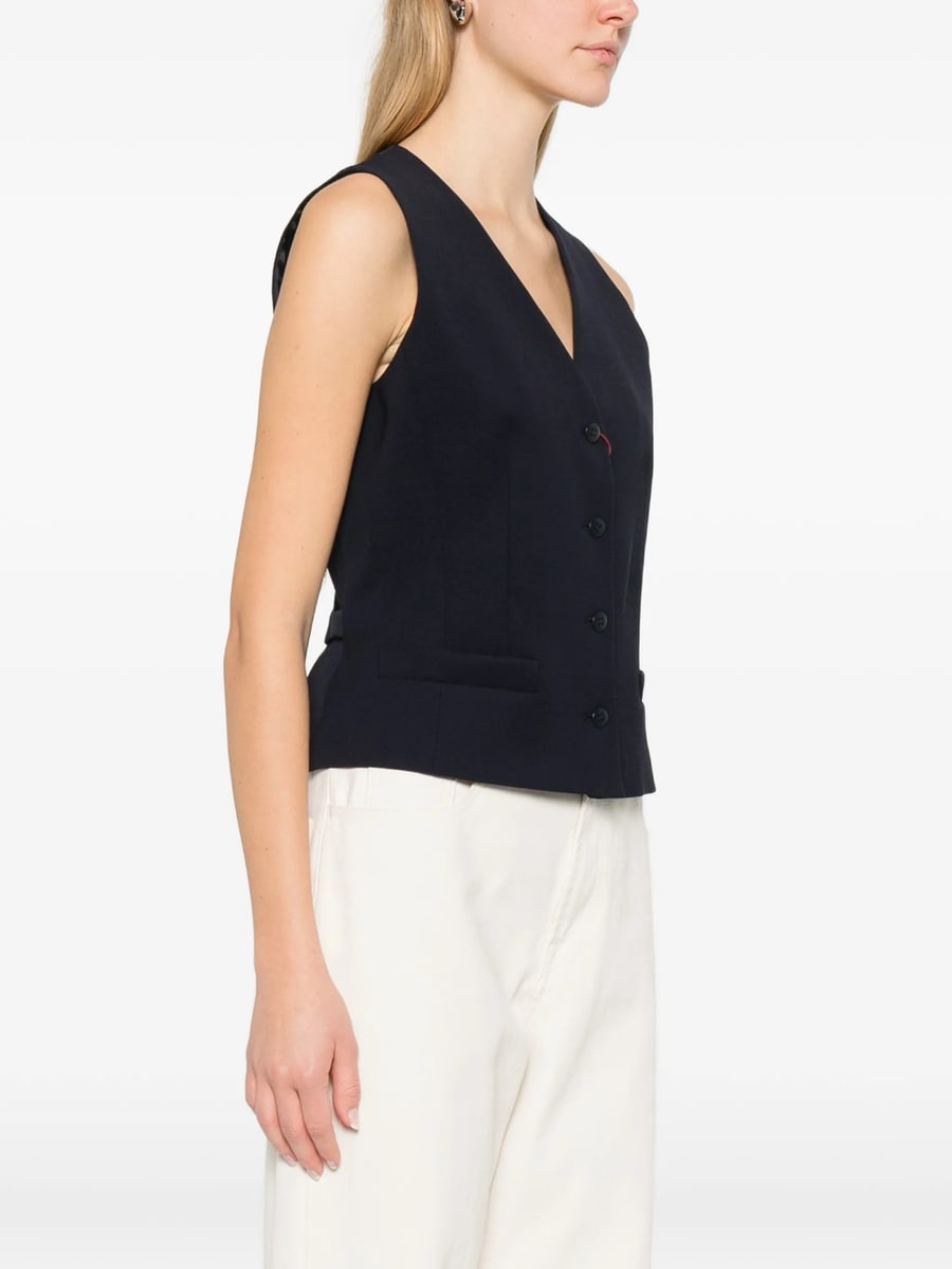 Max Mara Studio Max Mara Studio Buttoned V-neck Gilet, view 4