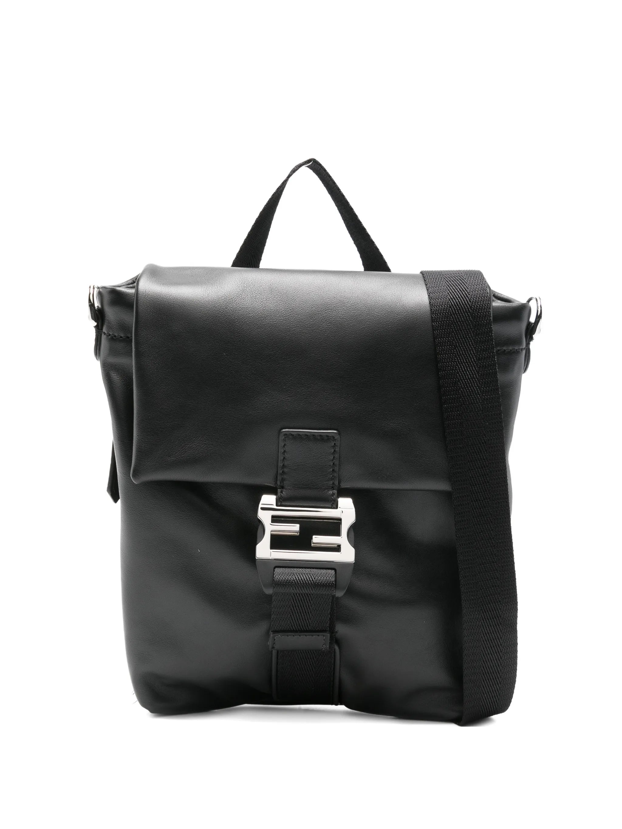 Fendi Fendi Flux FF Buckle Leather Shoulder Bag