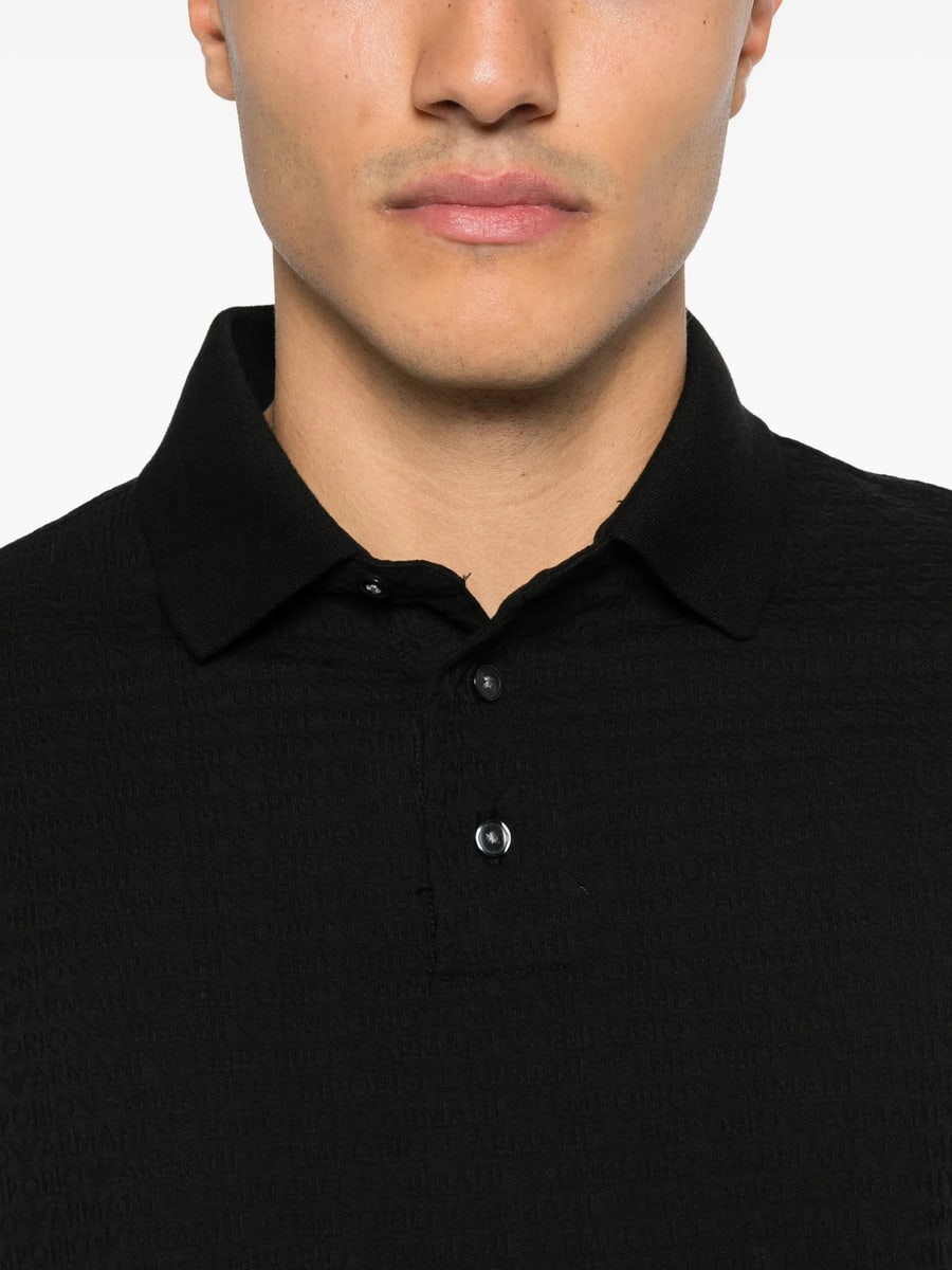 Emporio Armani Emporio Armani Logo-jacquard Polo Shirt, view 2