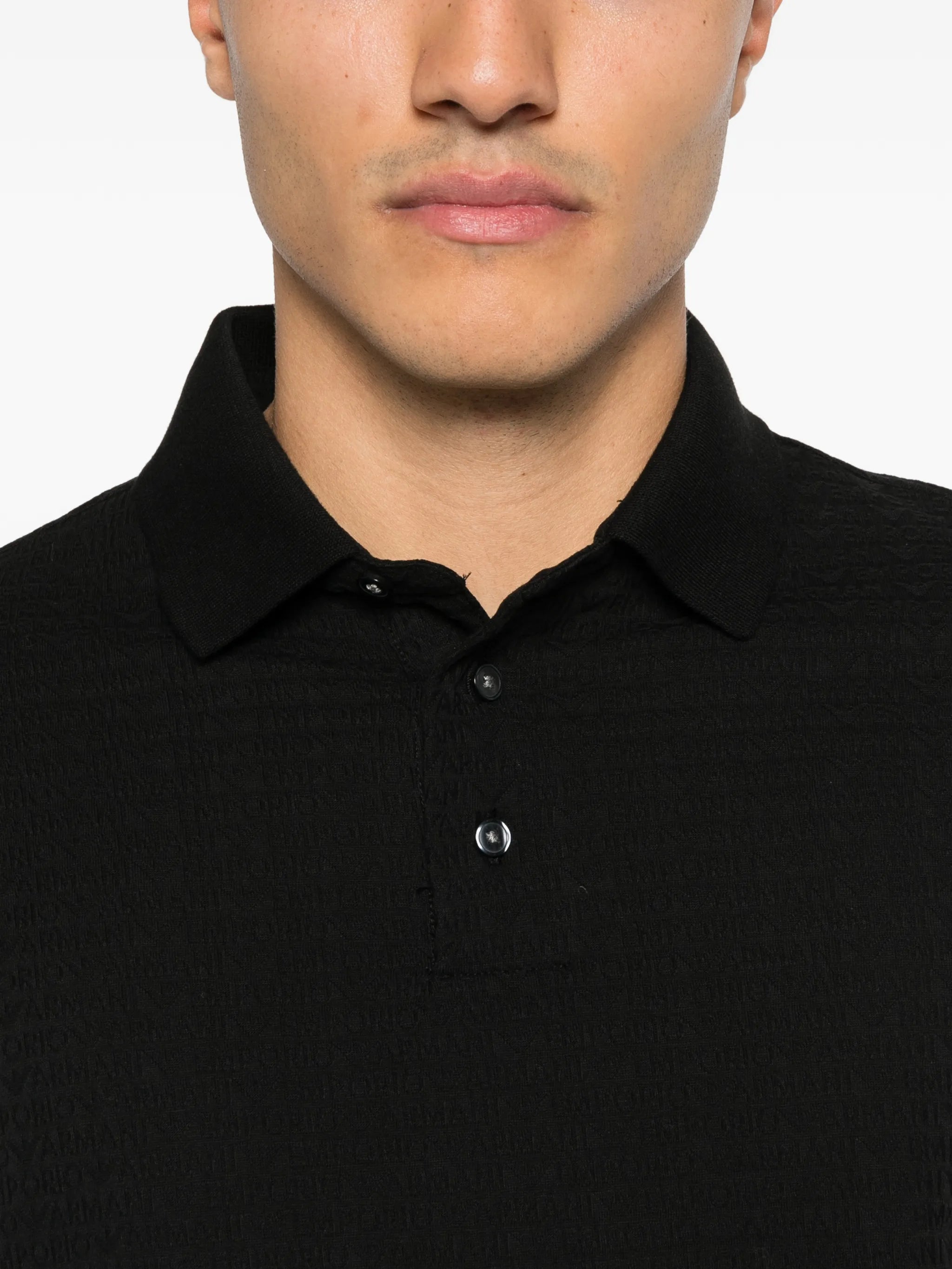 Emporio Armani Emporio Armani Logo-jacquard Polo Shirt, view 2