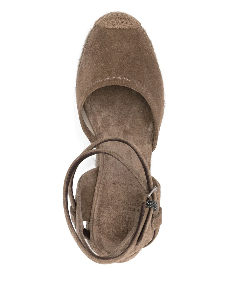Brunello Cucinelli Brunello Cucinelli Ankle-strap Heeled Espadrilles, view 2