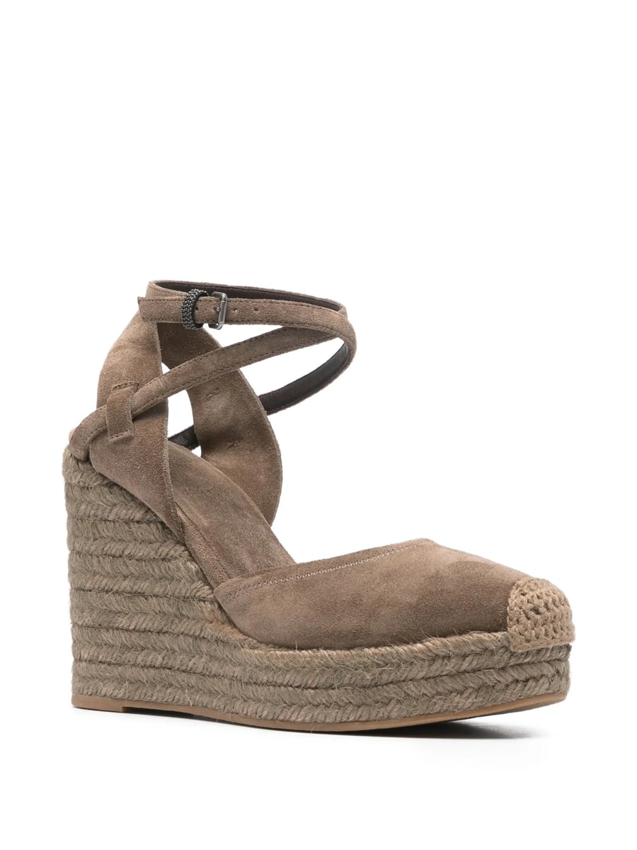 Brunello Cucinelli Brunello Cucinelli Ankle-strap Heeled Espadrilles, view 3