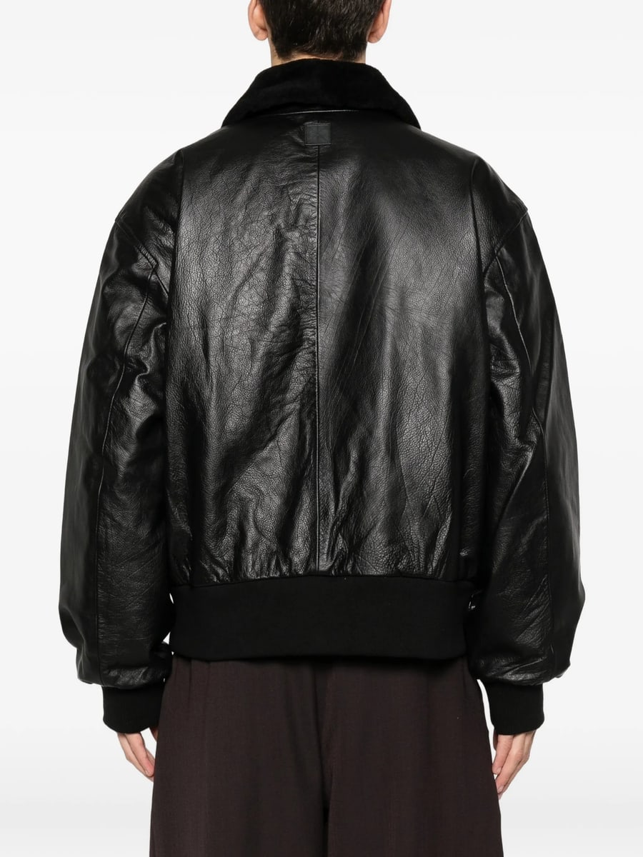Calvin Klein Calvin Klein Leather Bomber Jacket, view 3
