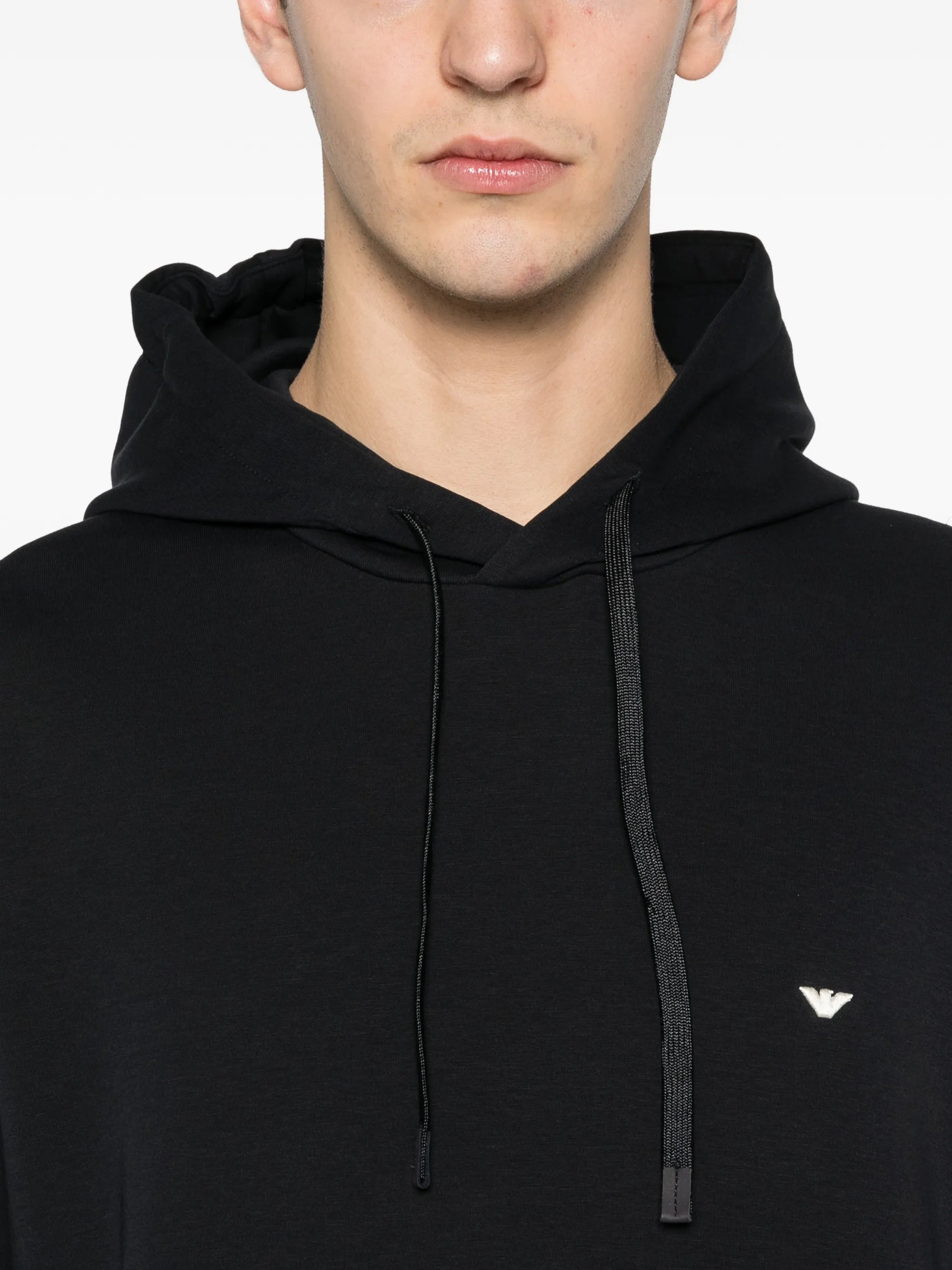 Emporio Armani Emporio Armani Logo-embroidered Hoodie, view 2