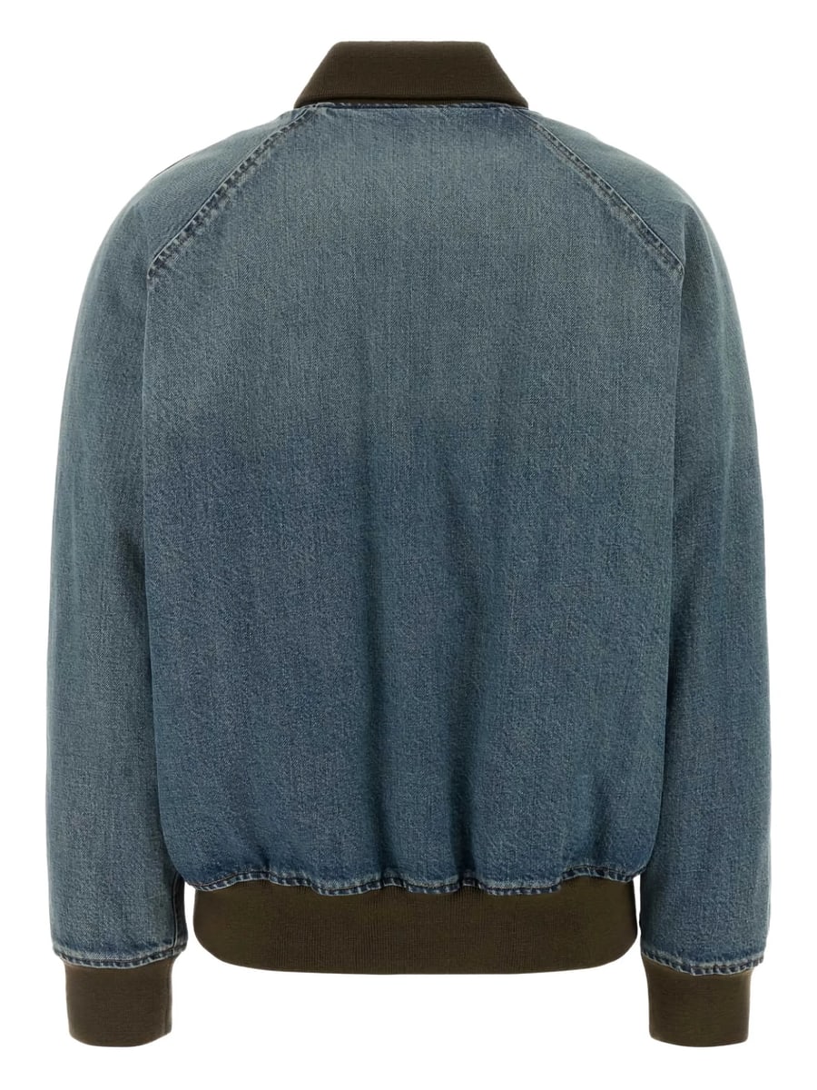 Miu Miu Miu Miu Zip-up Denim Bomber Jacket, view 2