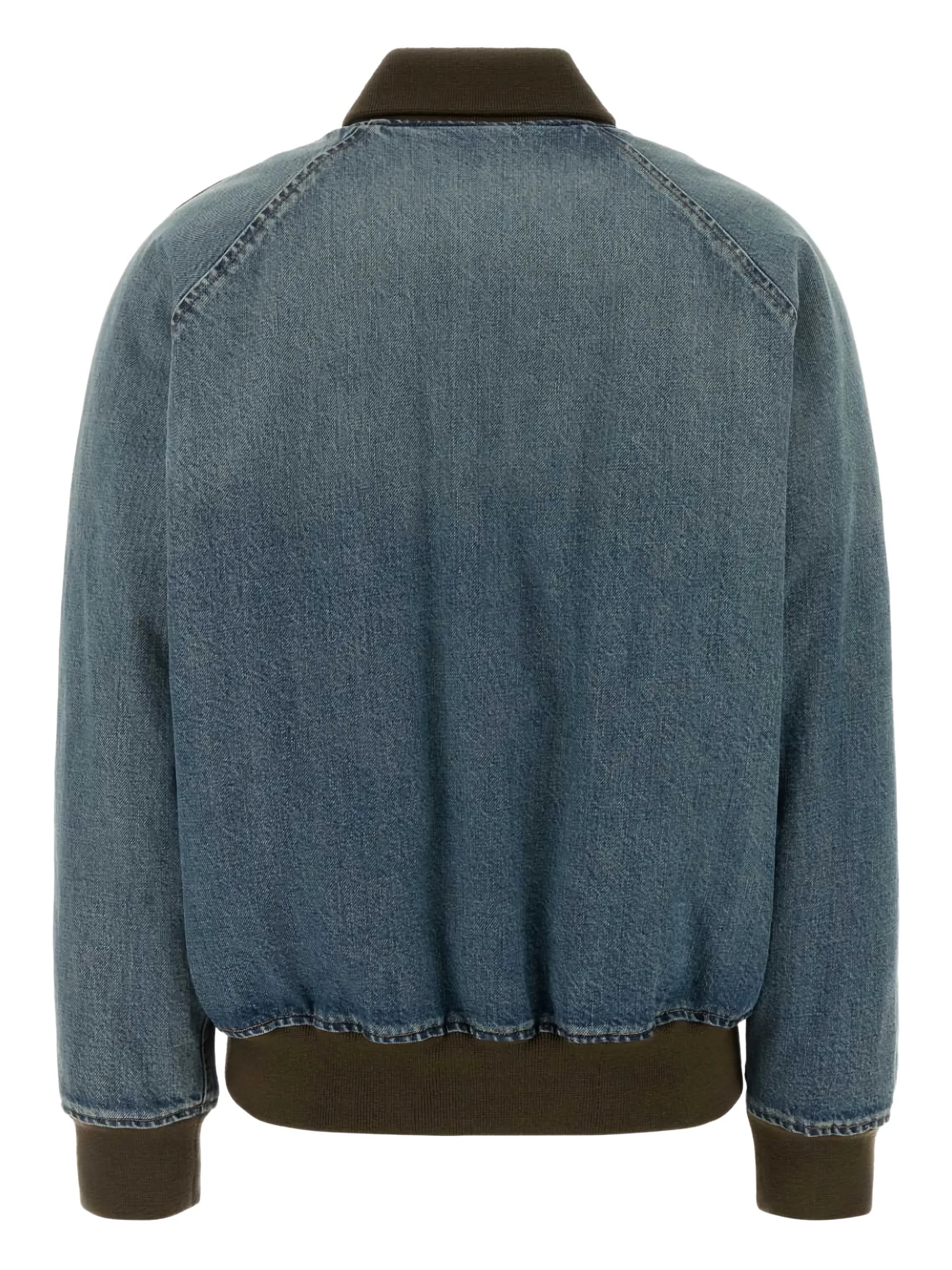 Miu Miu Miu Miu Zip-up Denim Bomber Jacket, view 2