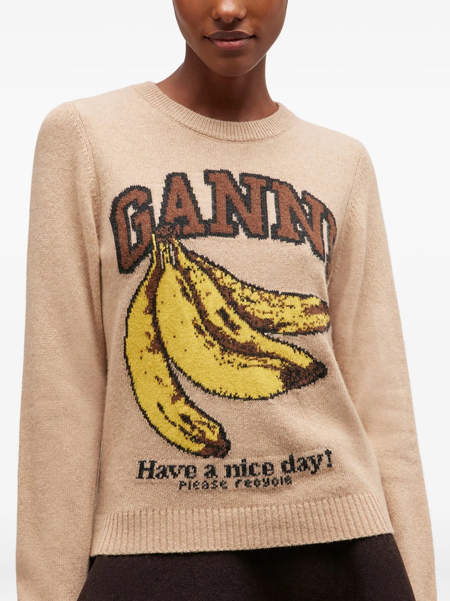 Ganni Ganni Graphic Wool Sweater, view 4