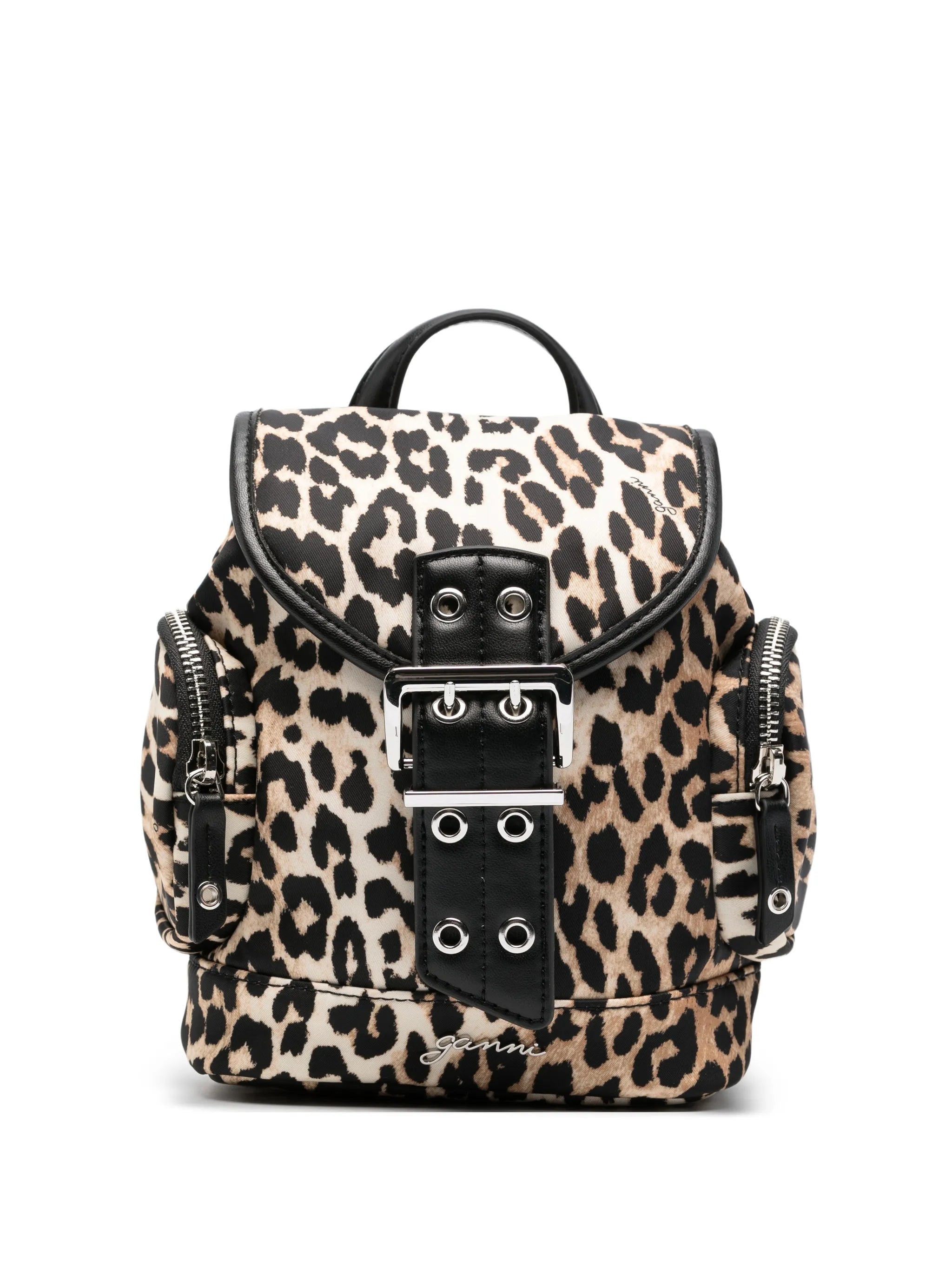 Ganni Ganni Mini Leopard-print Backpack