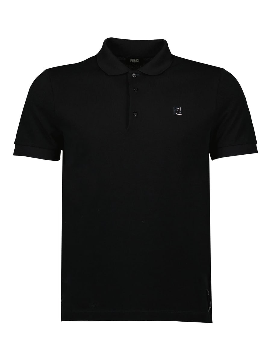 Fendi Fendi Logo-embroidered Piqué Polo Shirt