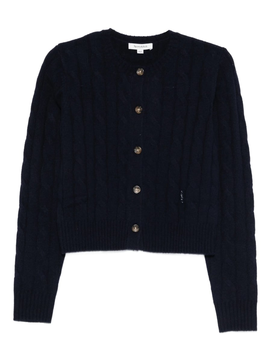 Sporty & Rich Sporty & Rich SRC Cable-knit Button Cardigan