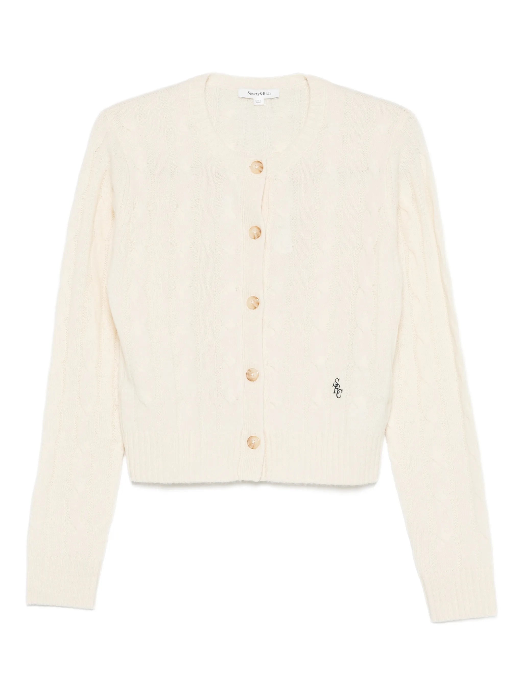 Sporty & Rich Sporty & Rich Cable-knit Buttoned Cardigan