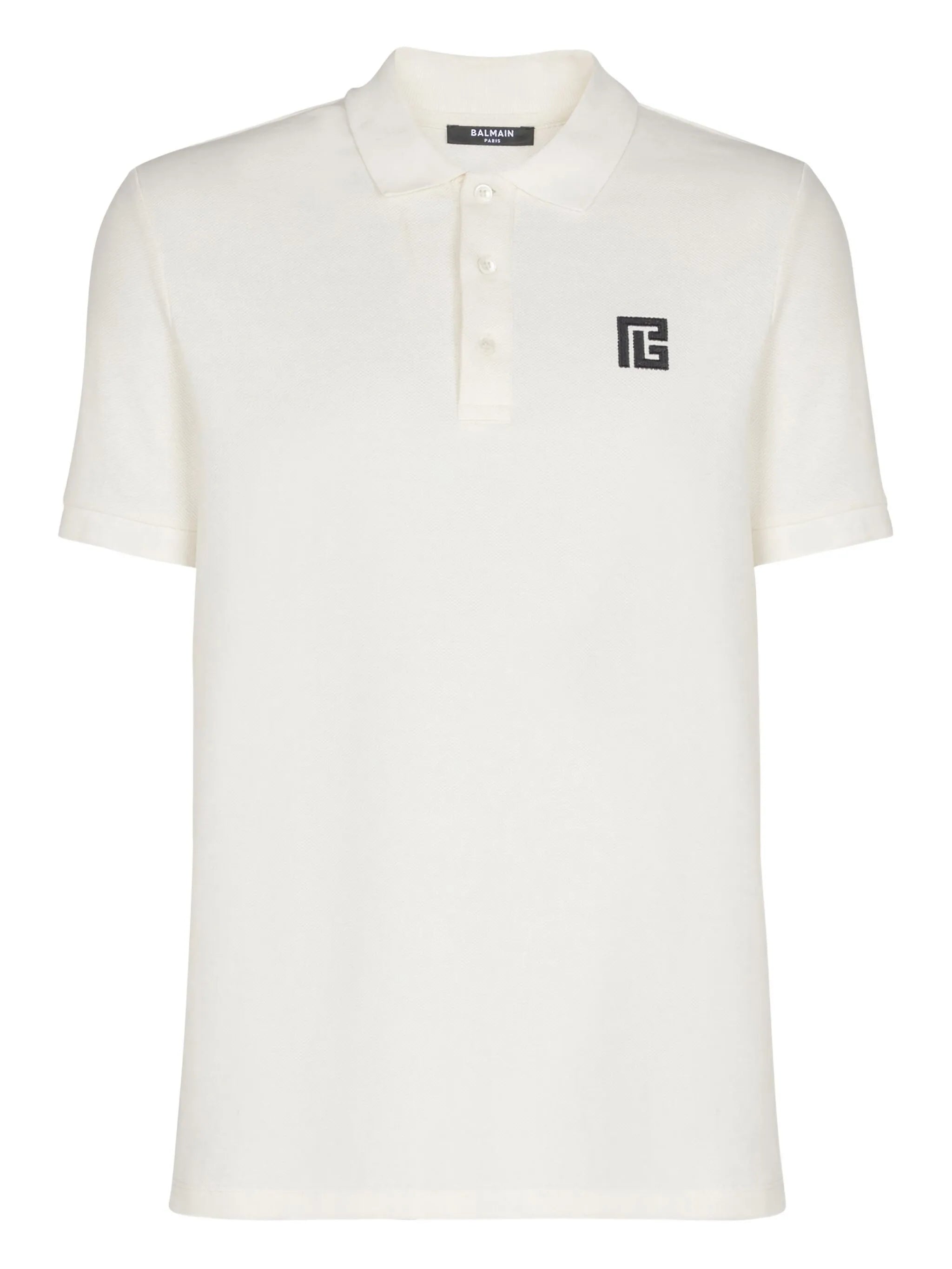 Balmain Balmain Polo Logo-embroidered Cotton Polo Shirt