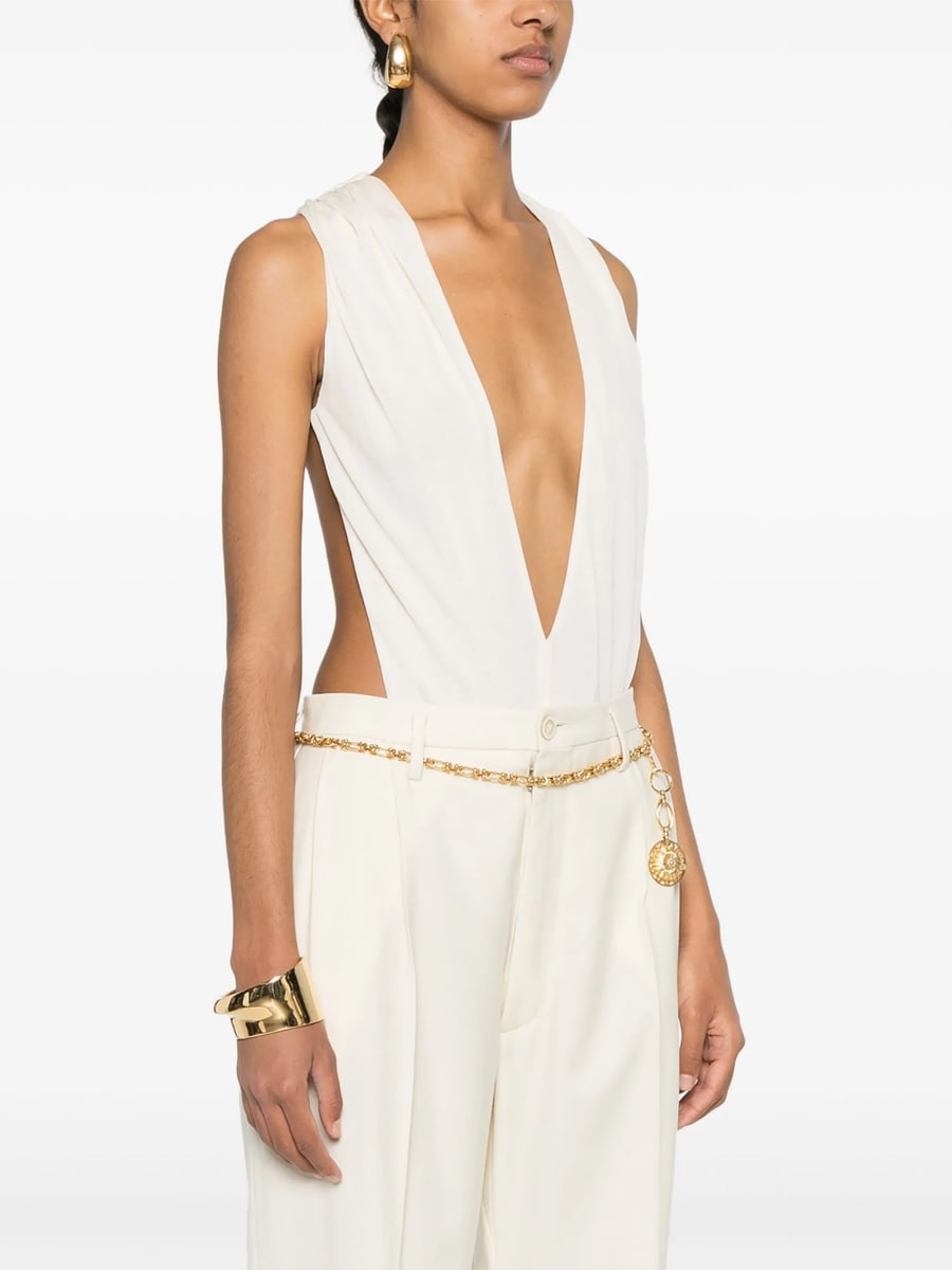 Saint Laurent Saint Laurent Plunging V-neck Body, view 3