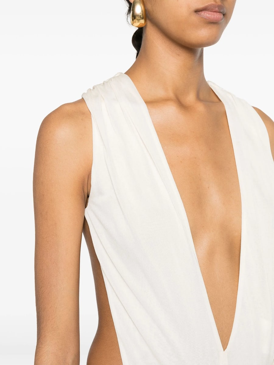 Saint Laurent Saint Laurent Plunging V-neck Body, view 4