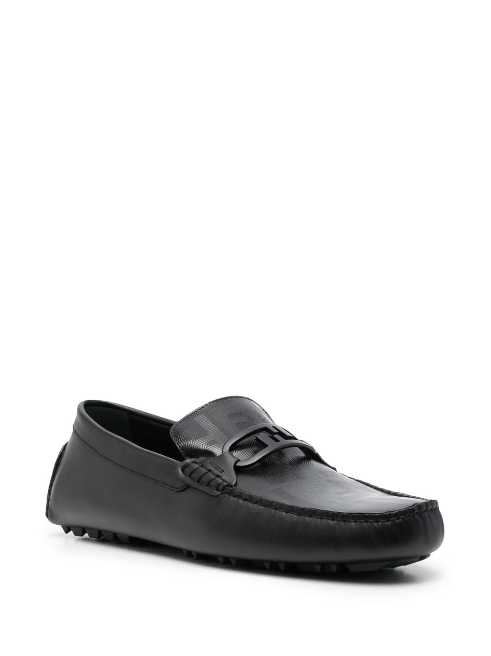 Fendi Fendi Logo-print Leather Loafers, view 2