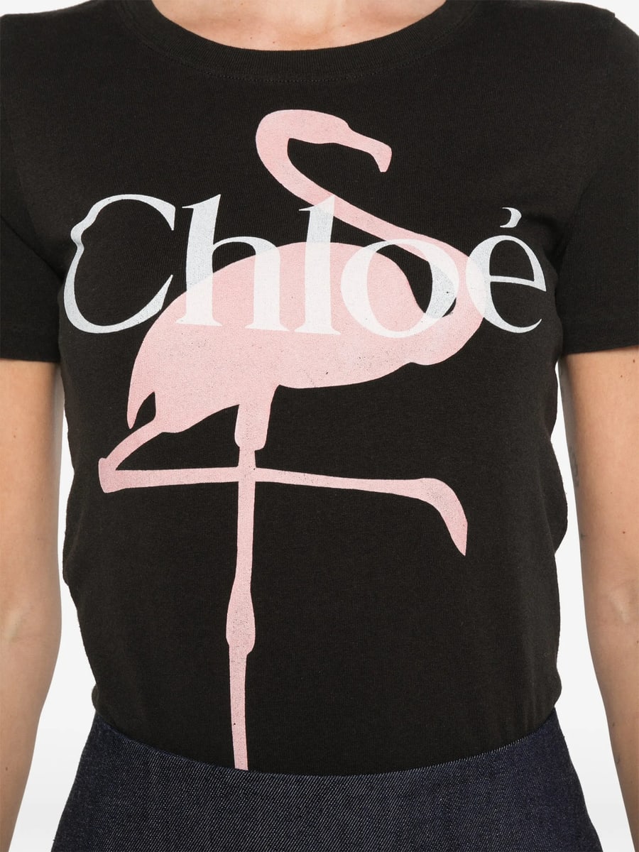 Chloé Chloé Logo-print T-Shirt, view 4